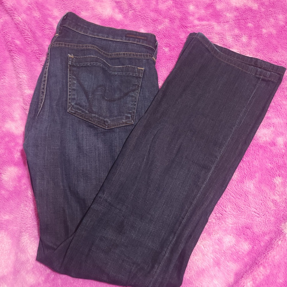 Citizens of Humanity Jeans Women's 31 Mid Rise Petite Bootcut Dark Wash‎